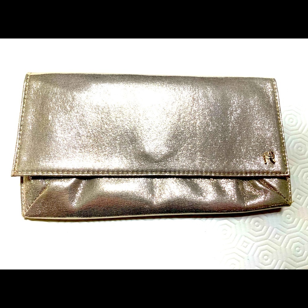 Victoria’s Secret shiny gold tone color glittering make-up bag cosmetic bag